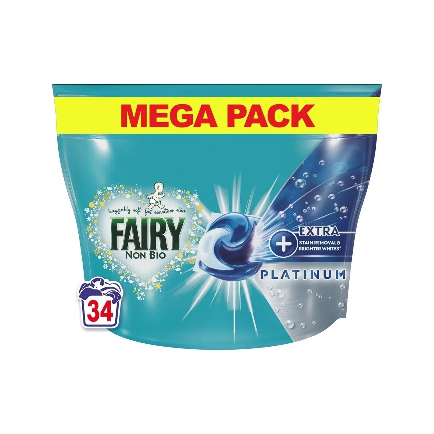 Fairy Platinum Stain Remover Non Bio Pods for Sensitive Skin 34 Washes - mezetto ebebek ebebek