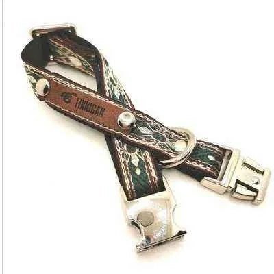 Finnigan Small Dog Collar: Personalised Engraving & Designer Fabrics - mezetto