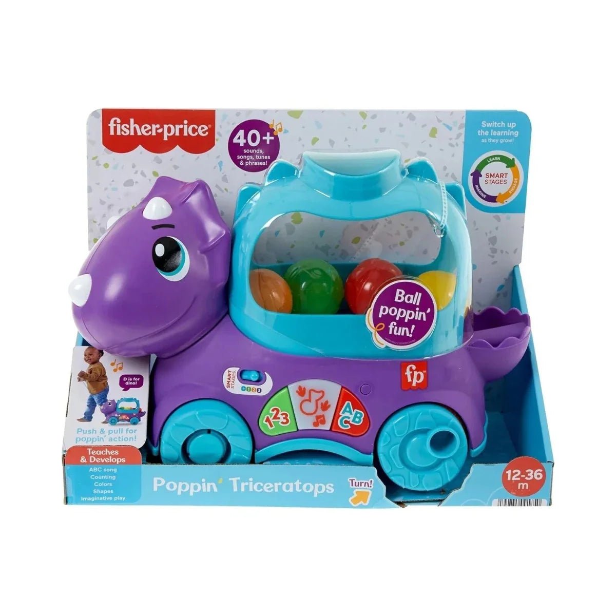 Fisher - Price Poppin Triceratops - mezetto ebebek ebebek