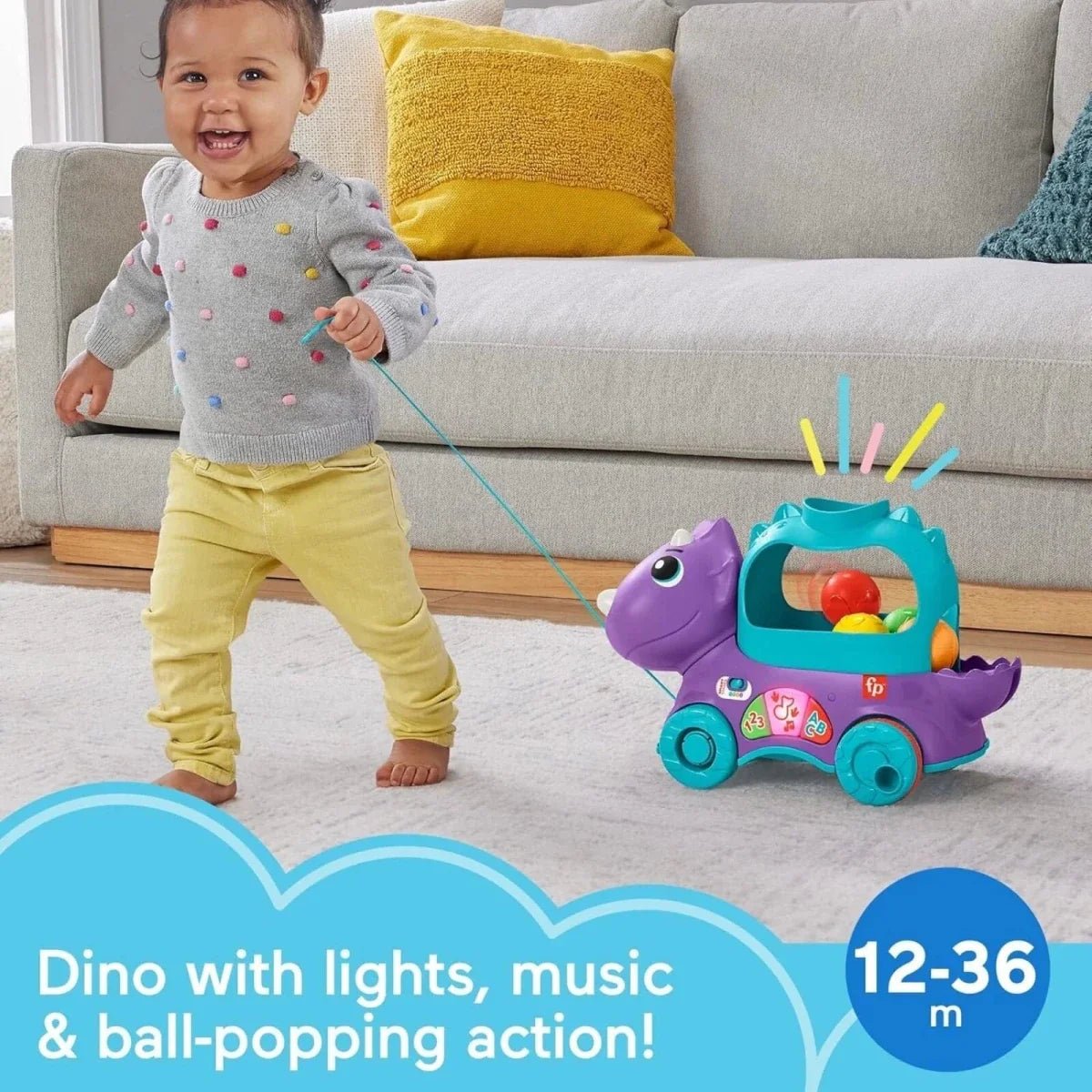 Fisher - Price Poppin Triceratops - mezetto ebebek ebebek