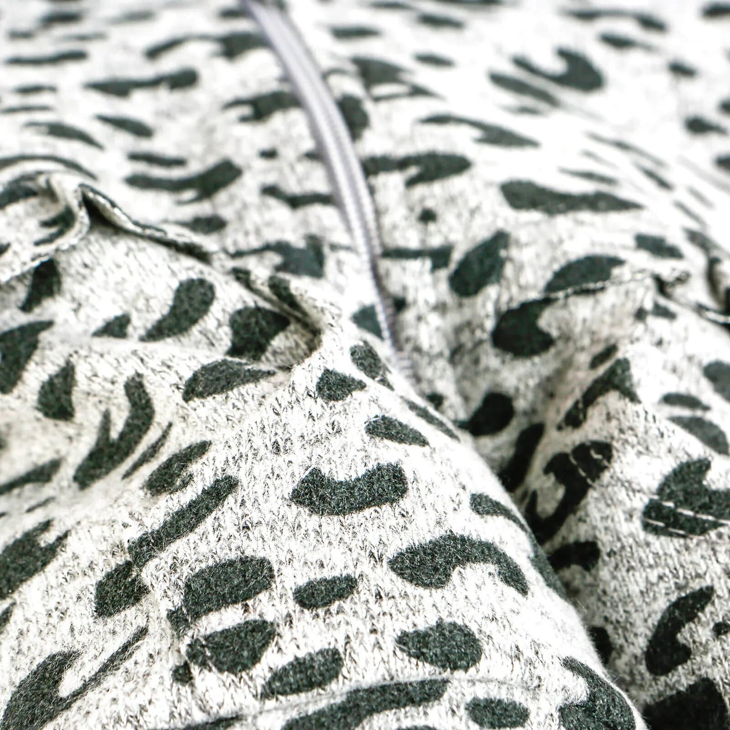 For My Baby Newborn Leopard Sweatshirt - Grey Melange - mezetto ebebek ebebek