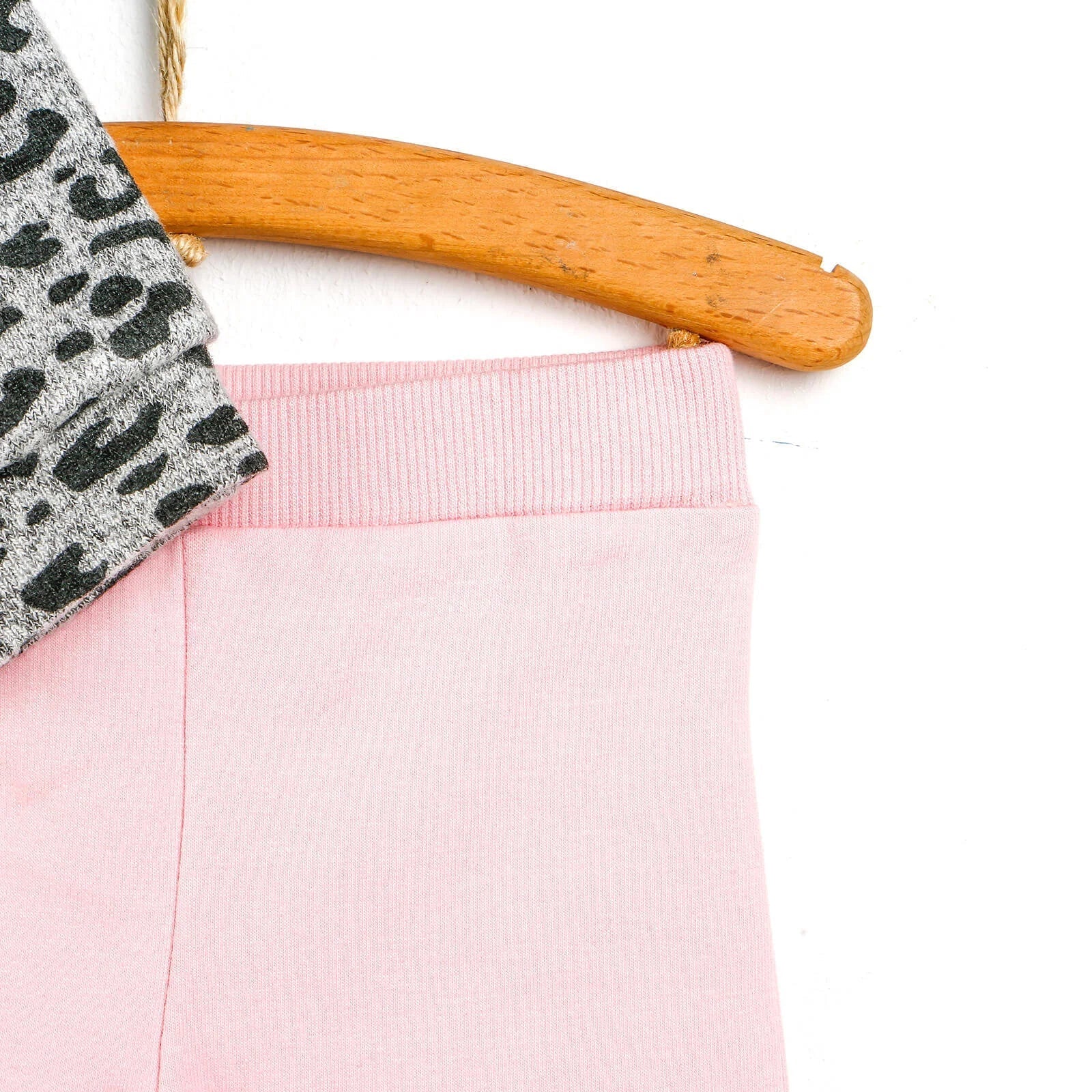 For My Baby Newborn Leopard Sweatshirt - Grey Melange - mezetto ebebek ebebek