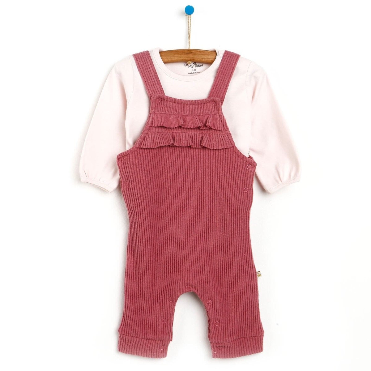 For My Baby Newborn My Family Overalls - Slippers - Light Rose - mezetto ebebek ebebek