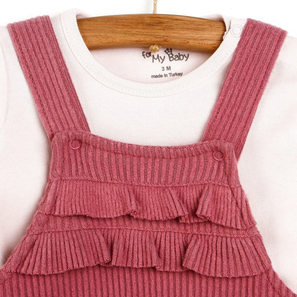For My Baby Newborn My Family Overalls - Slippers - Light Rose - mezetto ebebek ebebek