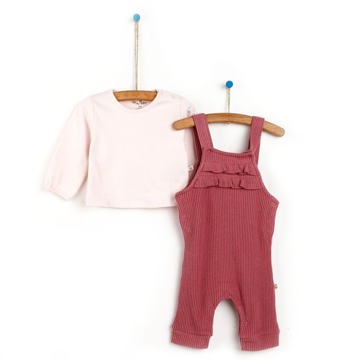 For My Baby Newborn My Family Overalls - Slippers - Light Rose - mezetto ebebek ebebek