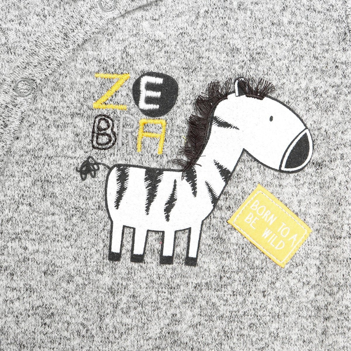 For My Baby Newborn Wild Footed Jumpsuit - Grey Melange - mezetto ebebek ebebek