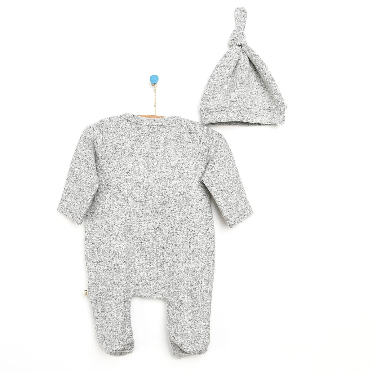 For My Baby Newborn Wild Footed Jumpsuit - Grey Melange - mezetto ebebek ebebek