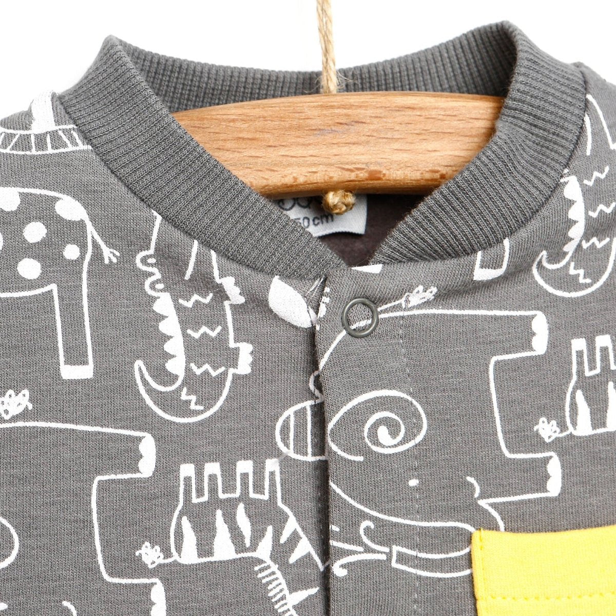 For My Baby Newborn Wild Jumpsuit - Dark Grey - mezetto ebebek ebebek