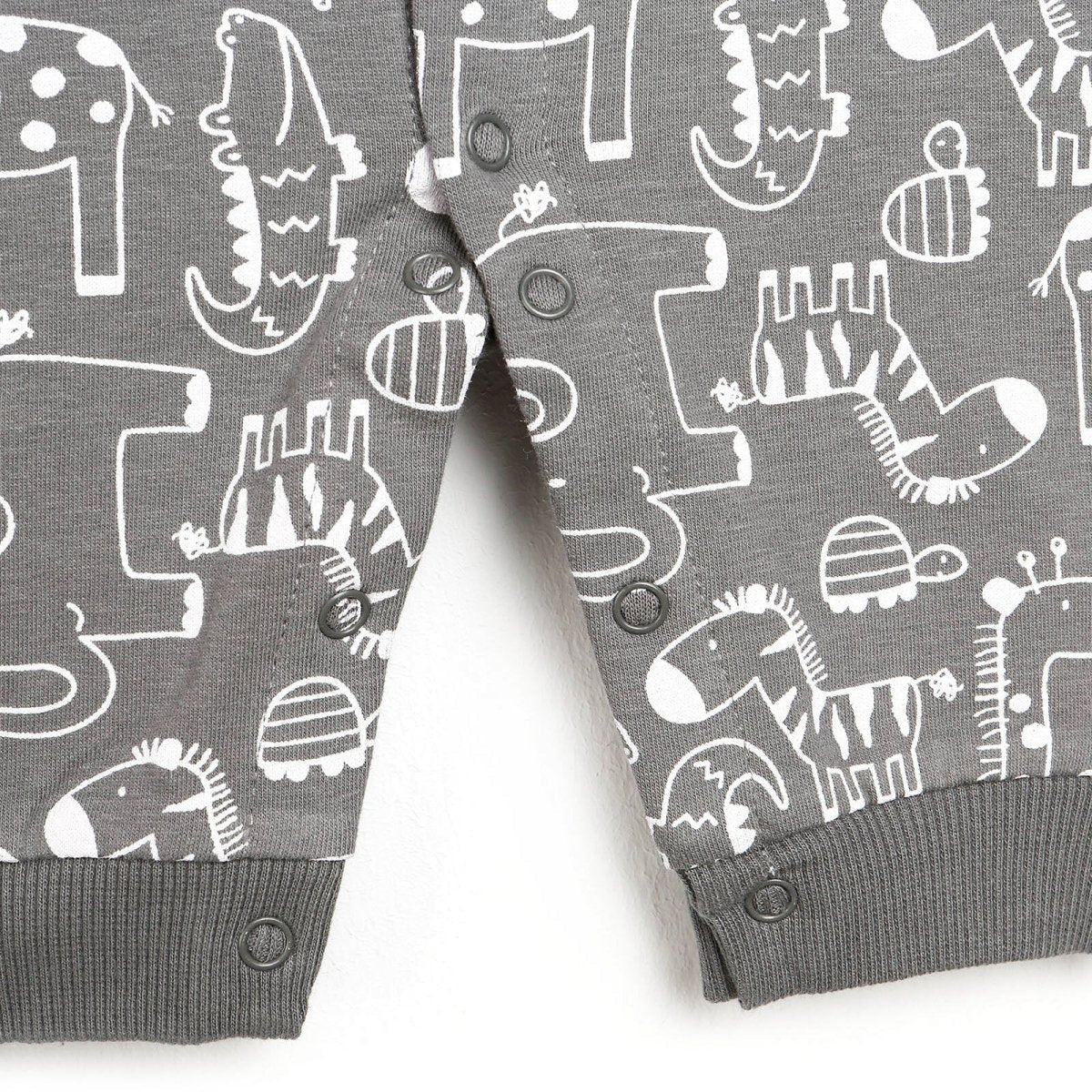 For My Baby Newborn Wild Jumpsuit - Dark Grey - mezetto ebebek ebebek