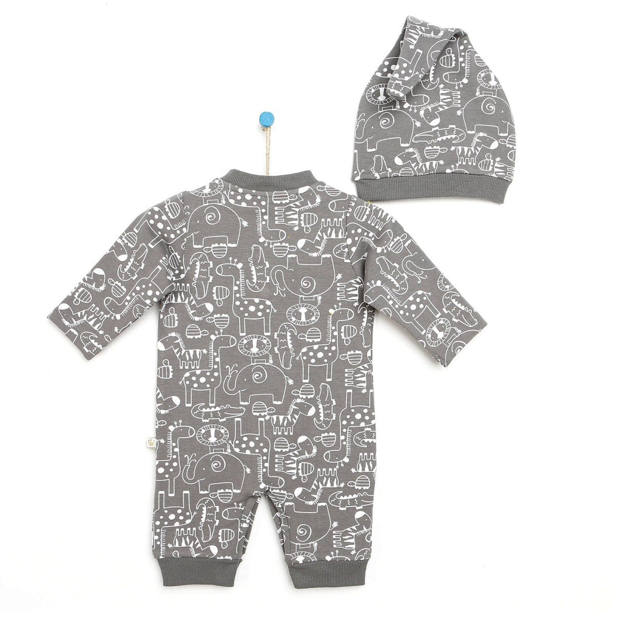 For My Baby Newborn Wild Jumpsuit - Dark Grey - mezetto ebebek ebebek