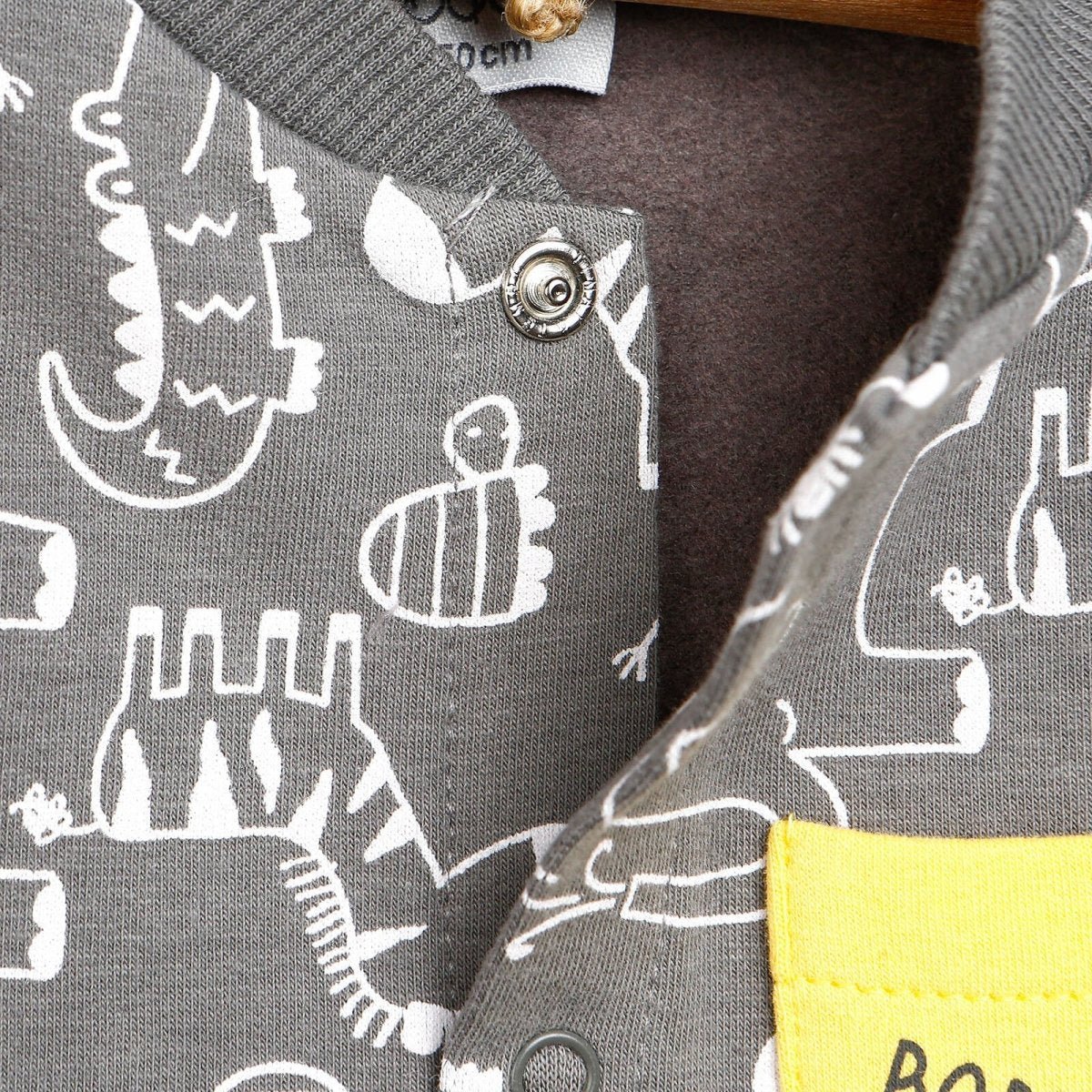 For My Baby Newborn Wild Jumpsuit - Dark Grey - mezetto ebebek ebebek