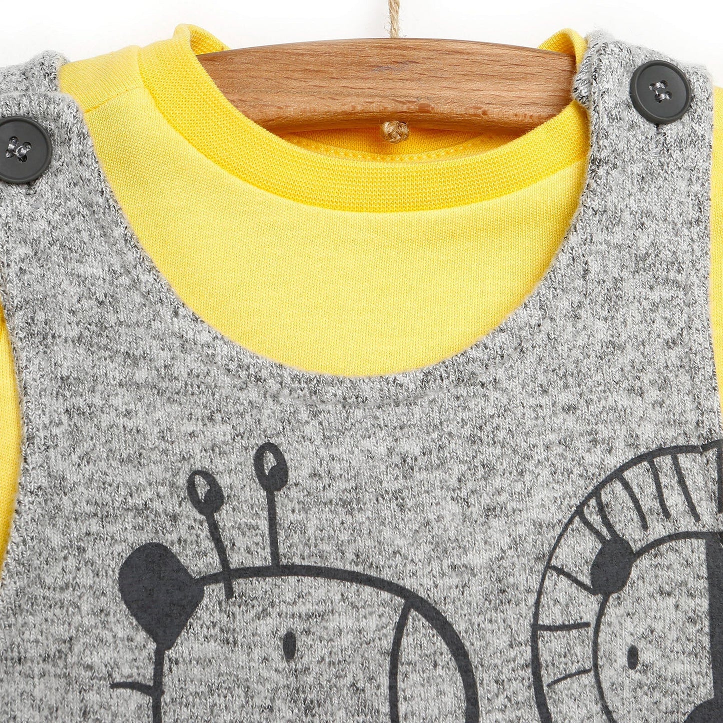 For My Baby Newborn Wild Overalls - Sweatshirt - Grey Melange - mezetto ebebek ebebek