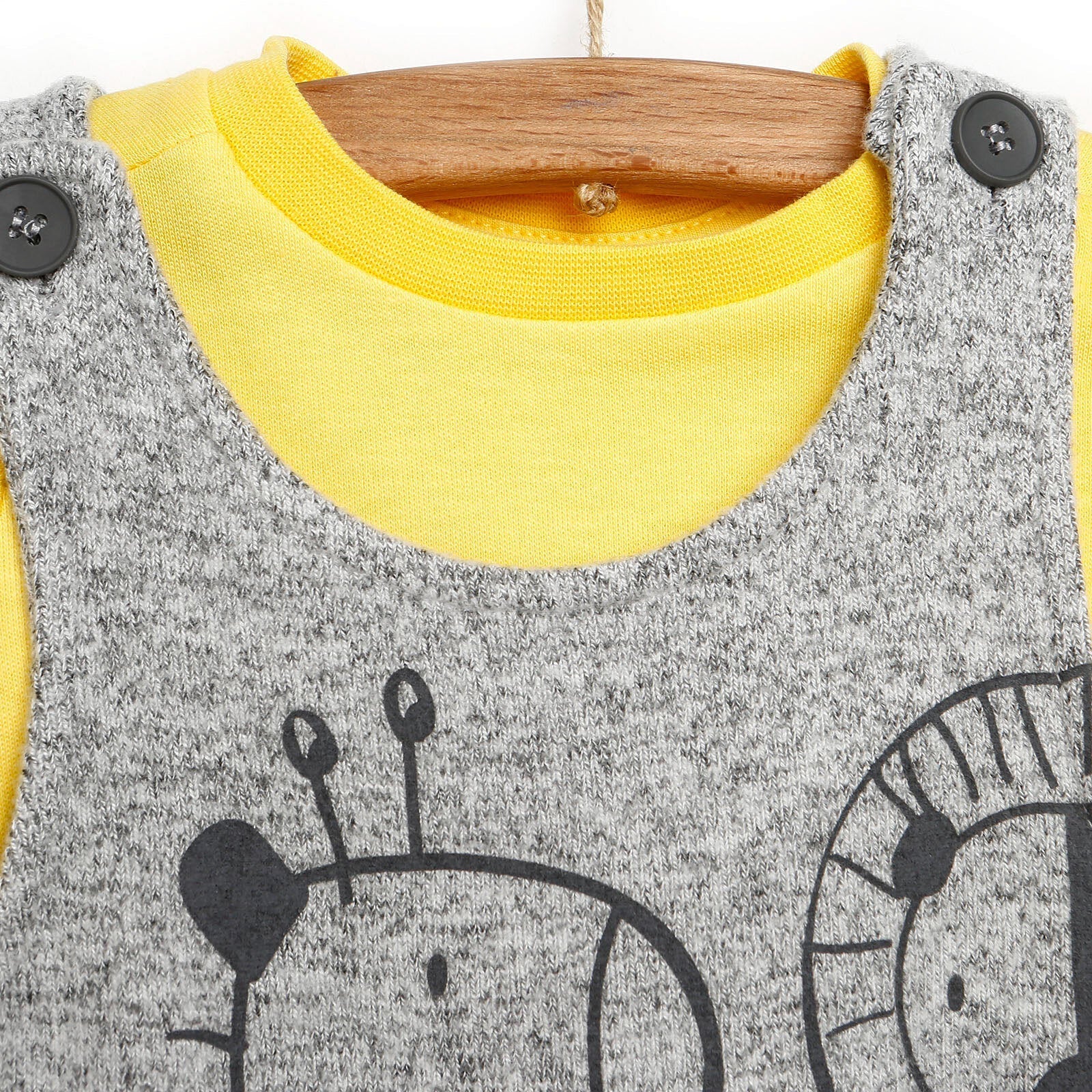 For My Baby Newborn Wild Overalls - Sweatshirt - Grey Melange - mezetto ebebek ebebek