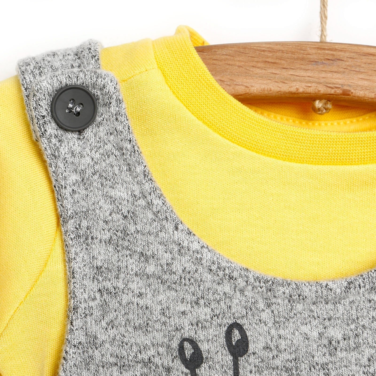For My Baby Newborn Wild Overalls - Sweatshirt - Grey Melange - mezetto ebebek ebebek