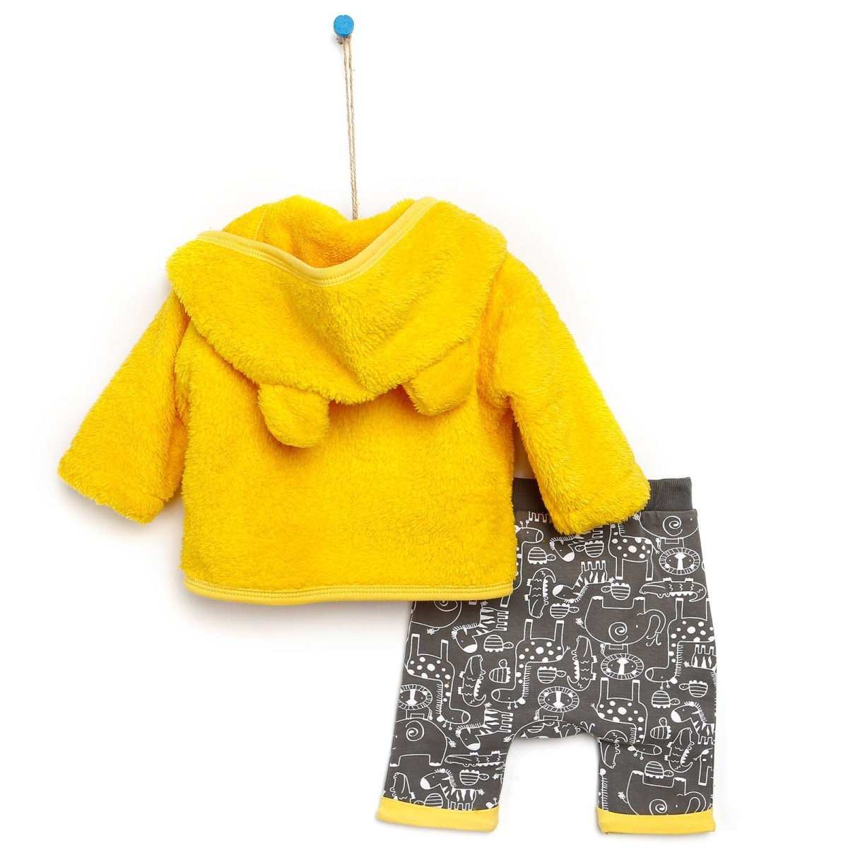 For My Baby Newborn Wild Sweatshirt - Vest - Dark Grey - mezetto ebebek ebebek