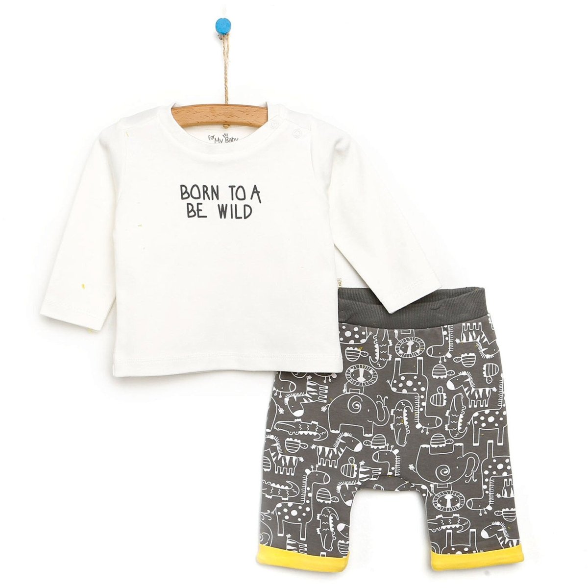 For My Baby Newborn Wild Sweatshirt - Vest - Dark Grey - mezetto ebebek ebebek