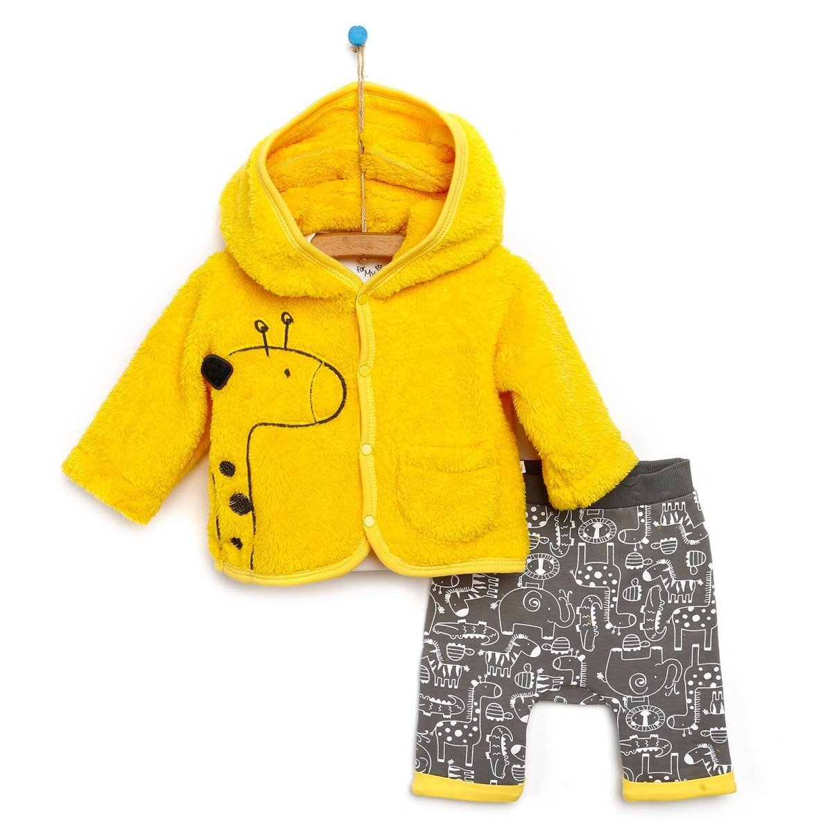 For My Baby Newborn Wild Sweatshirt - Vest - Dark Grey - mezetto ebebek ebebek