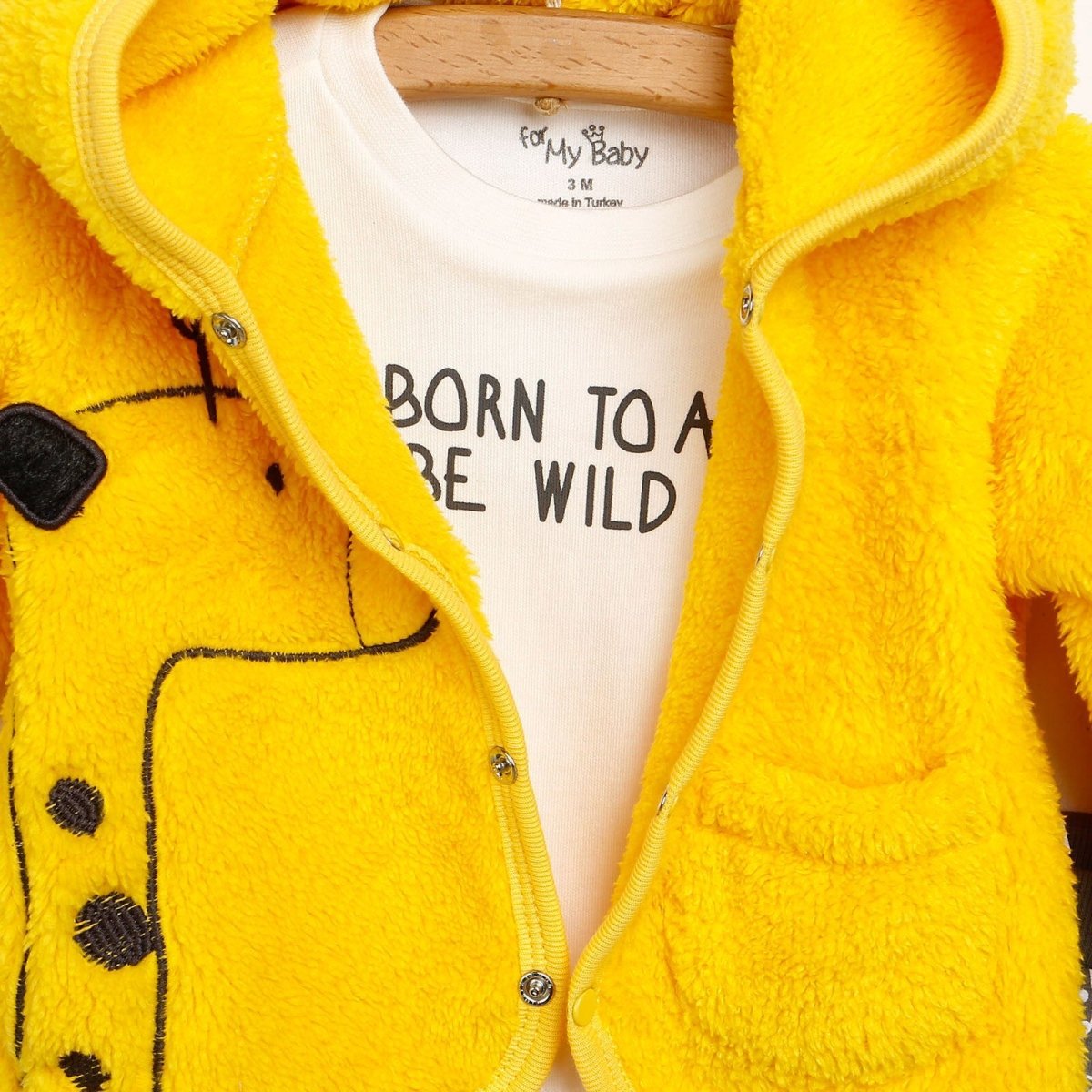 For My Baby Newborn Wild Sweatshirt - Vest - Dark Grey - mezetto ebebek ebebek