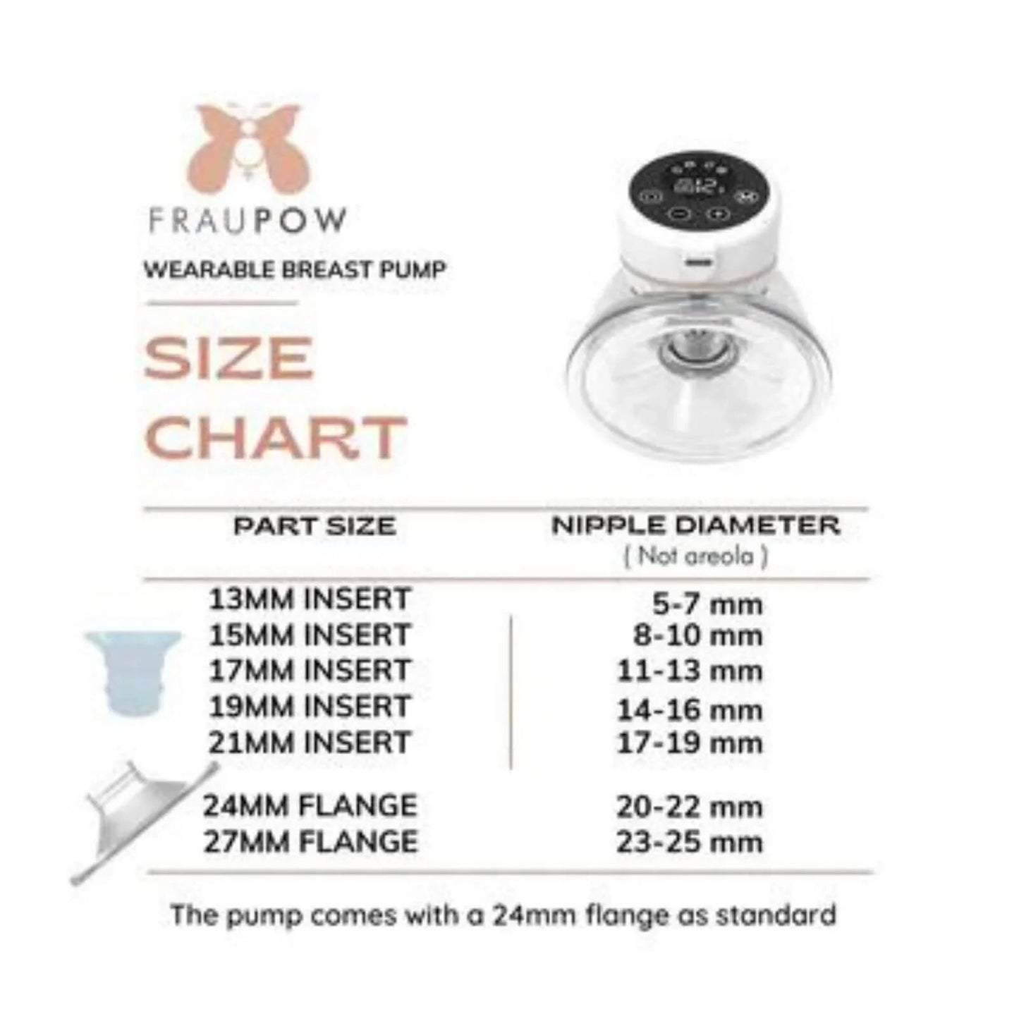 Fraupow Silicone Pump Flange 27mm - mezetto ebebek ebebek