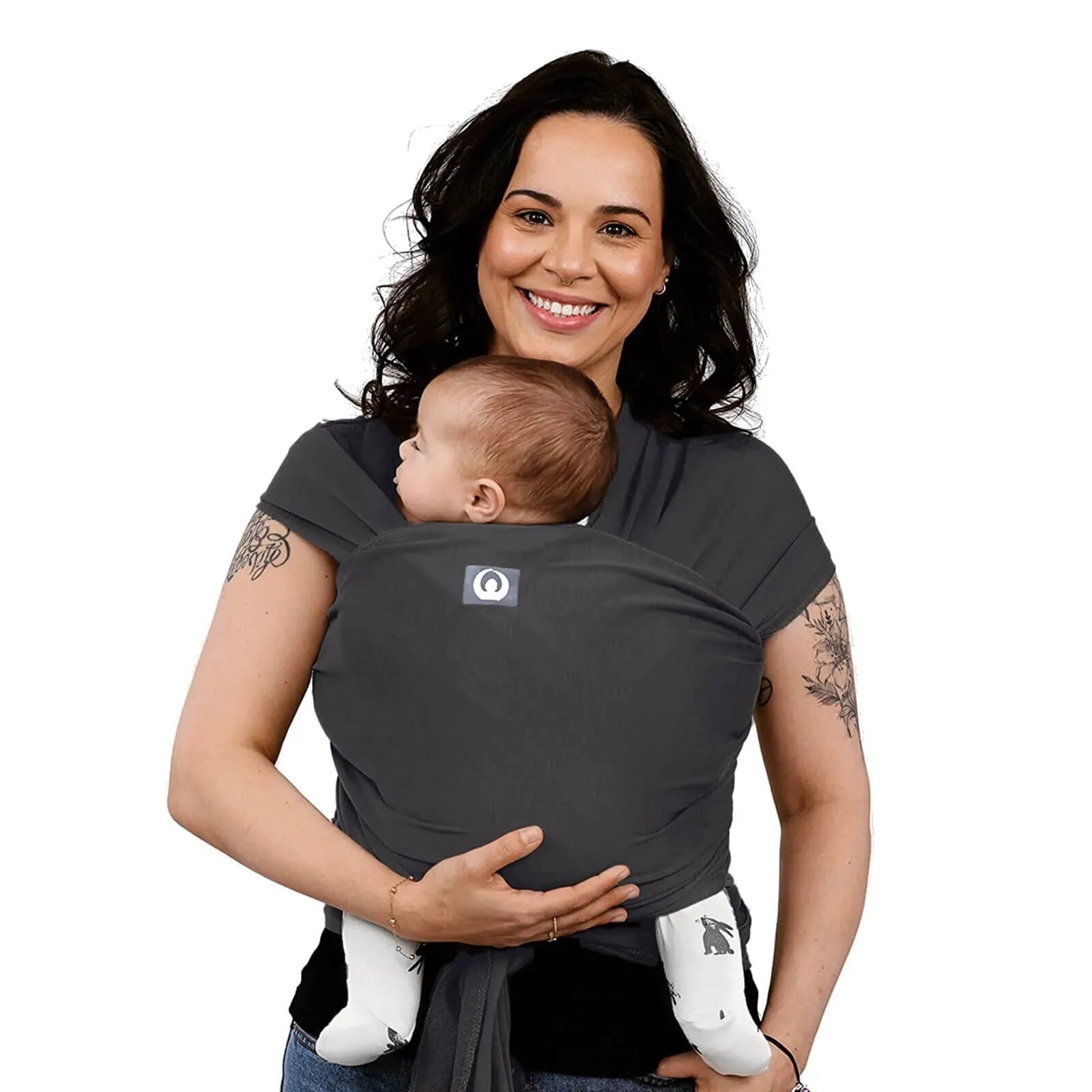 Gaia Carry Stretchy Baby Wrap Organic Cotton - Graphite - mezetto ebebek ebebek