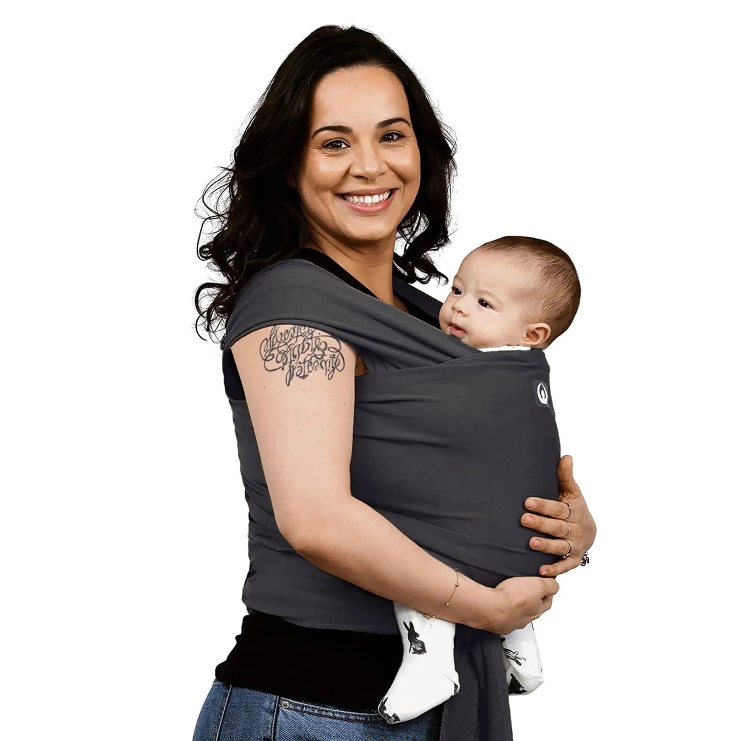 Gaia Carry Stretchy Baby Wrap Organic Cotton - Graphite - mezetto ebebek ebebek