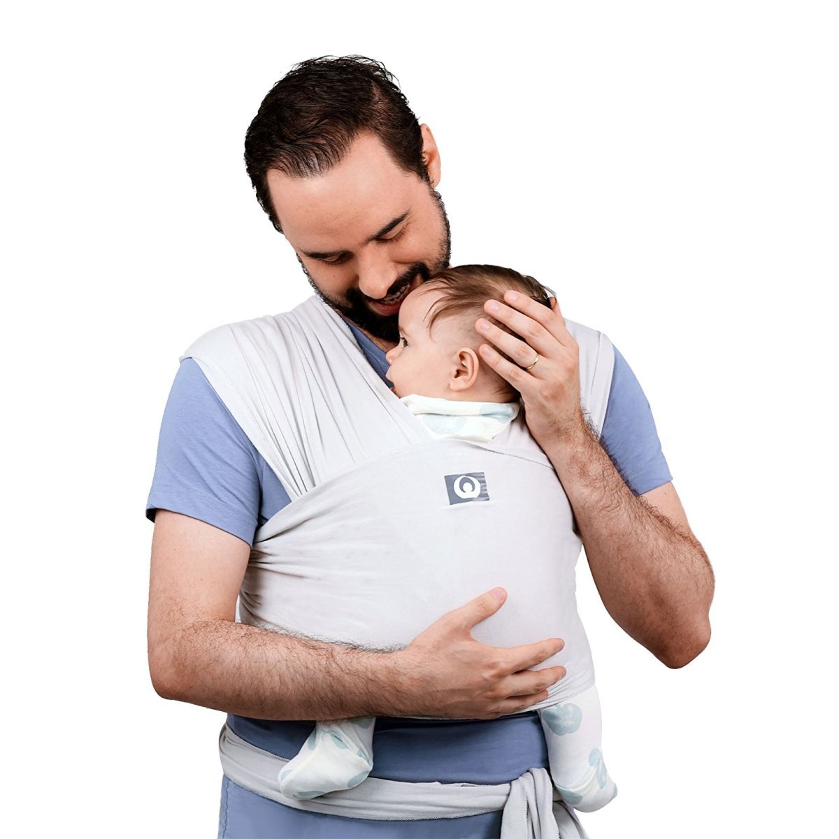 Gaia Carry Stretchy Baby Wrap Organic Cotton - Silver Grey - mezetto ebebek ebebek