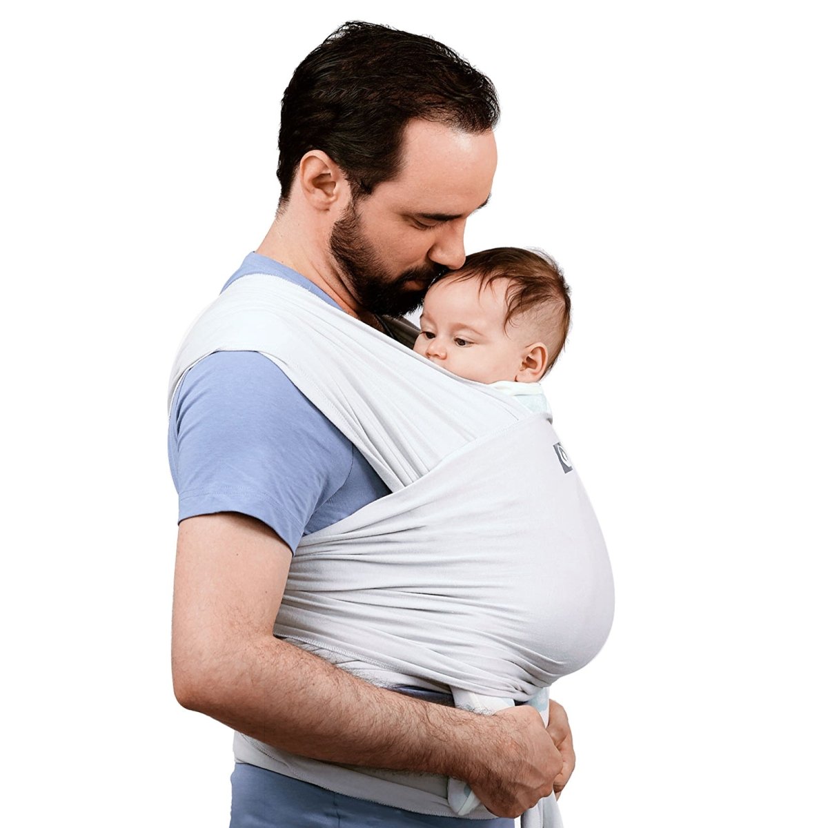 Gaia Carry Stretchy Baby Wrap Organic Cotton - Silver Grey - mezetto ebebek ebebek