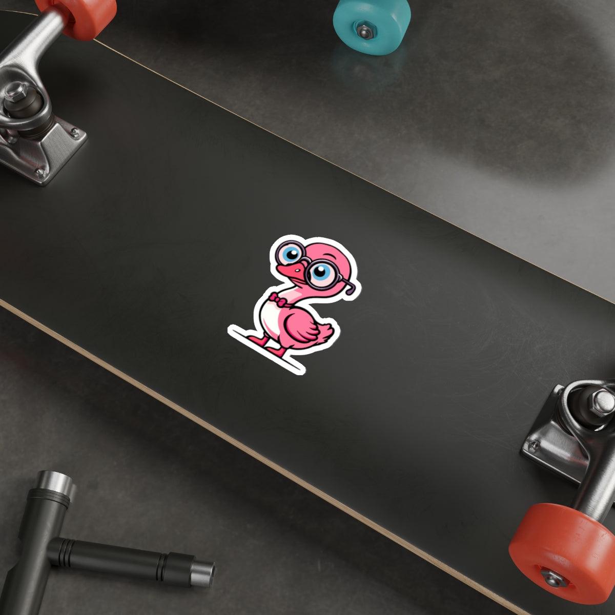 Geeky Pink Goose Sticker – Funny Glasses Bird Vinyl Decal - mezetto KEOLIX KEOLIX