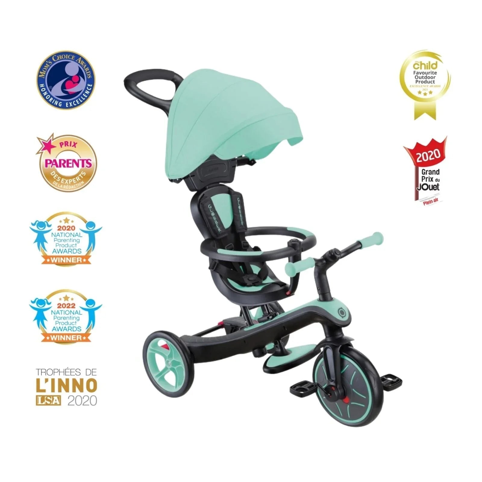 Globber Explorer Trike 4 in 1 - Mint - mezetto ebebek ebebek