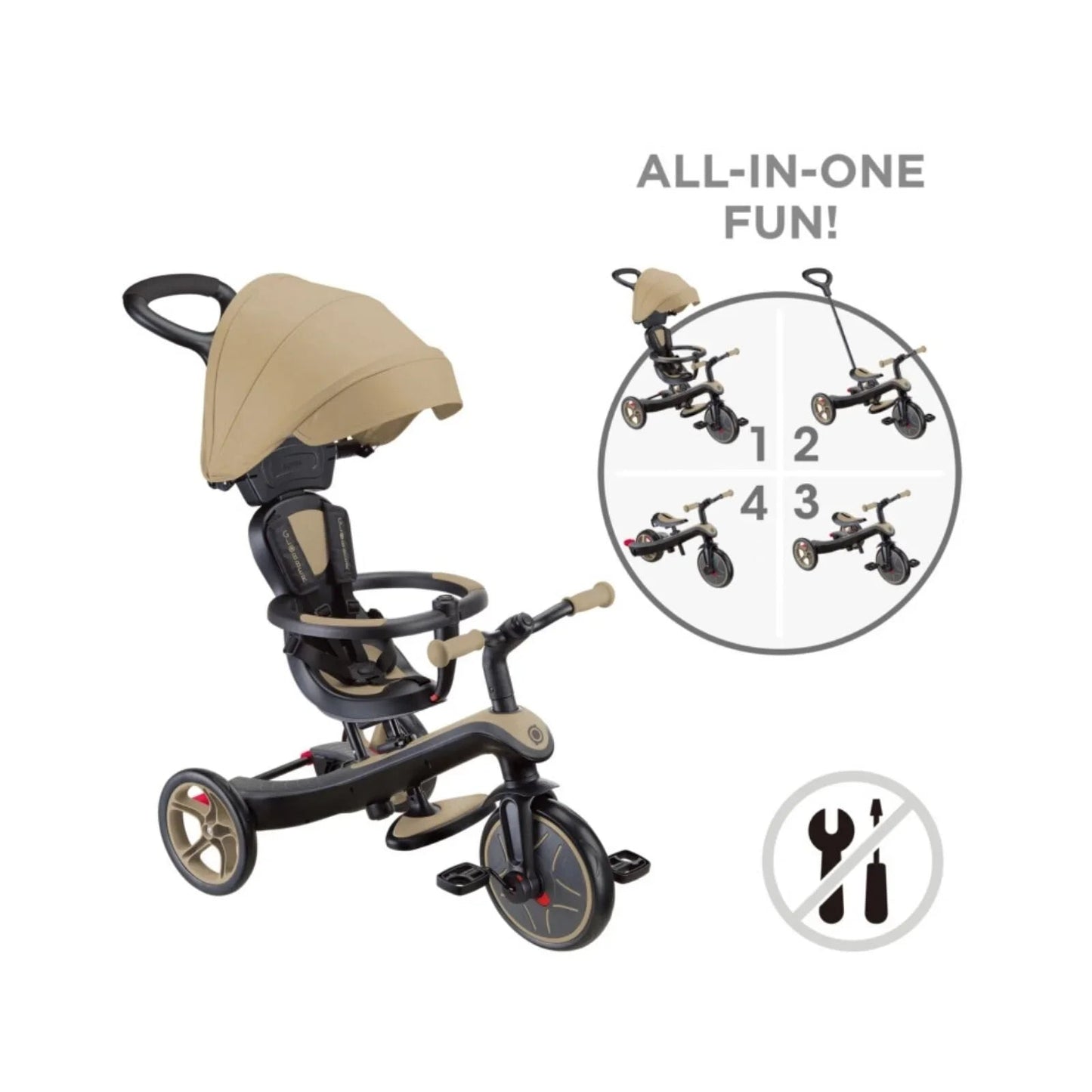 Globber Explorer Trike 4 - in - 1 - Sand - mezetto ebebek ebebek