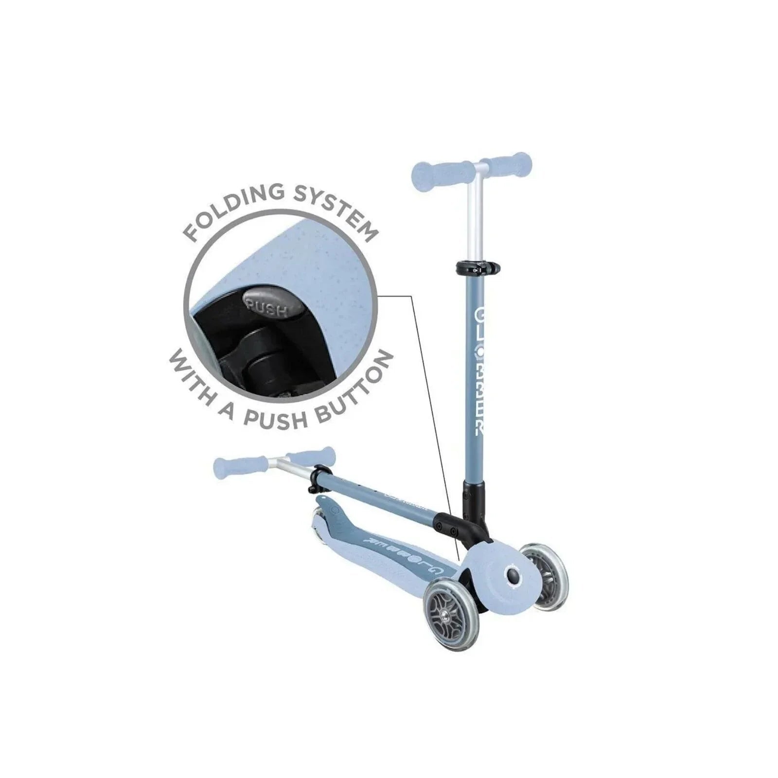 Globber Go Up Active Lights Eco Scooter - Blueberry - mezetto ebebek ebebek