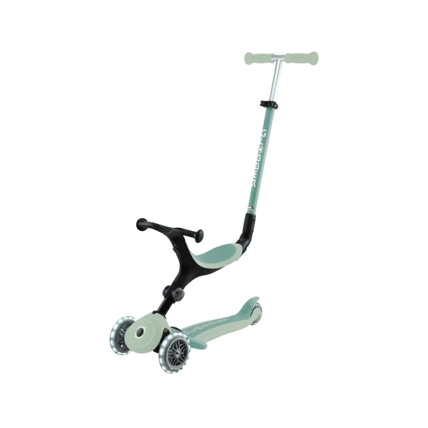 Globber Go Up Active Lights Eco Scooter - Pistachio - mezetto ebebek ebebek