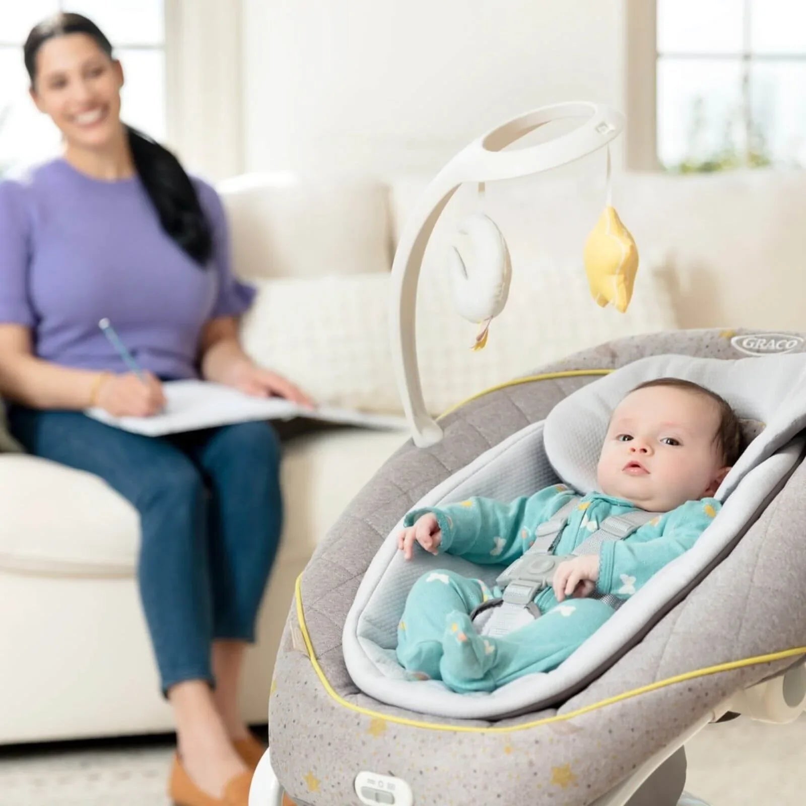 Graco All Ways Soother 2 - in - 1 Soother and Rocker - Little Adventures - mezetto ebebek ebebek