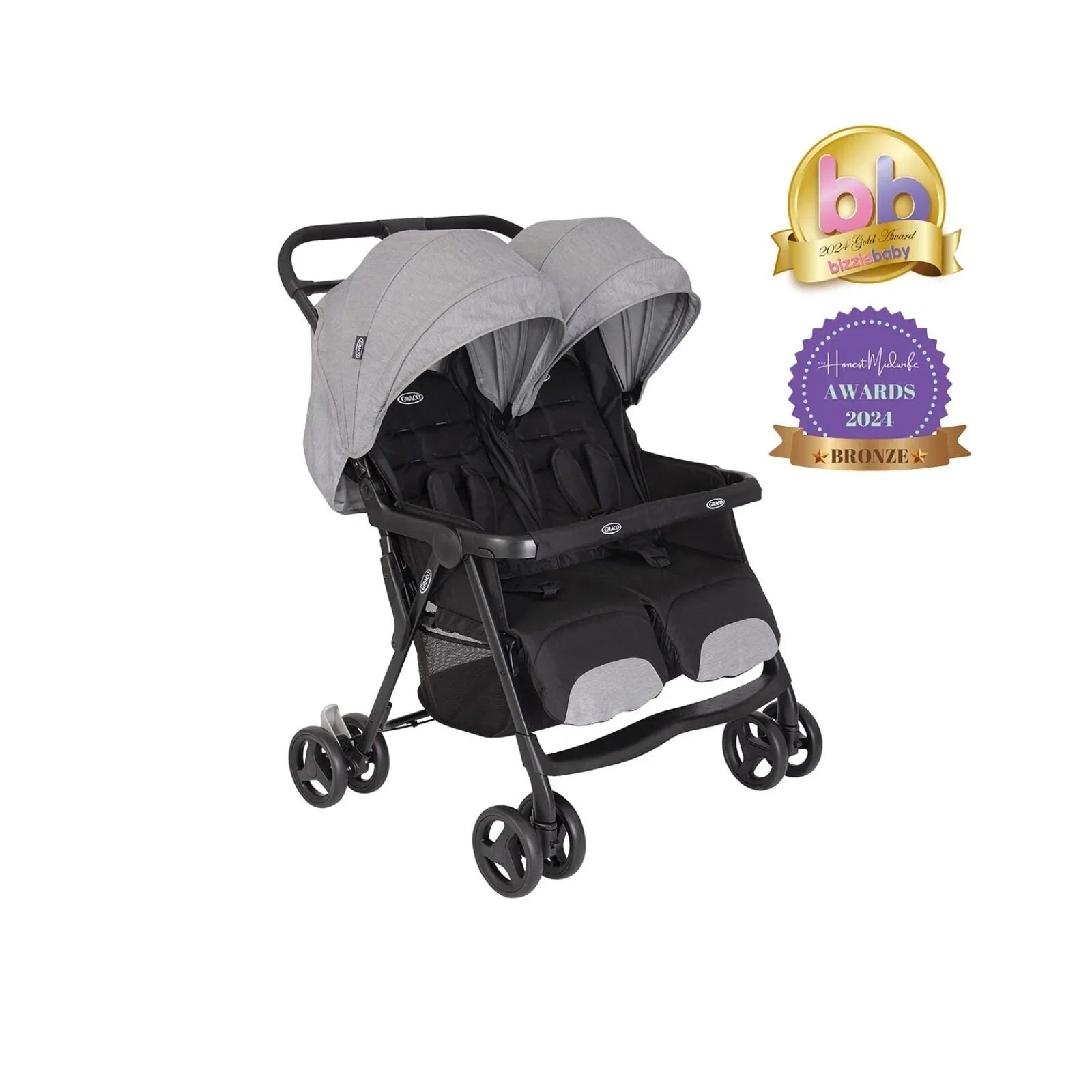 Graco DuoRider Double Pushchair - Steeple Grey - mezetto ebebek ebebek