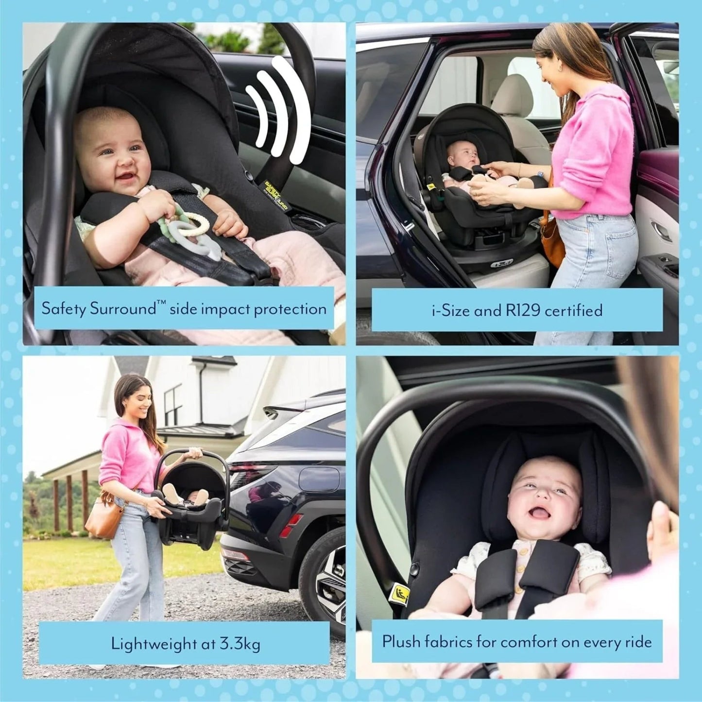 Graco SnugLite i - Size R129 Infant Car Seat - Midnight - mezetto ebebek ebebek