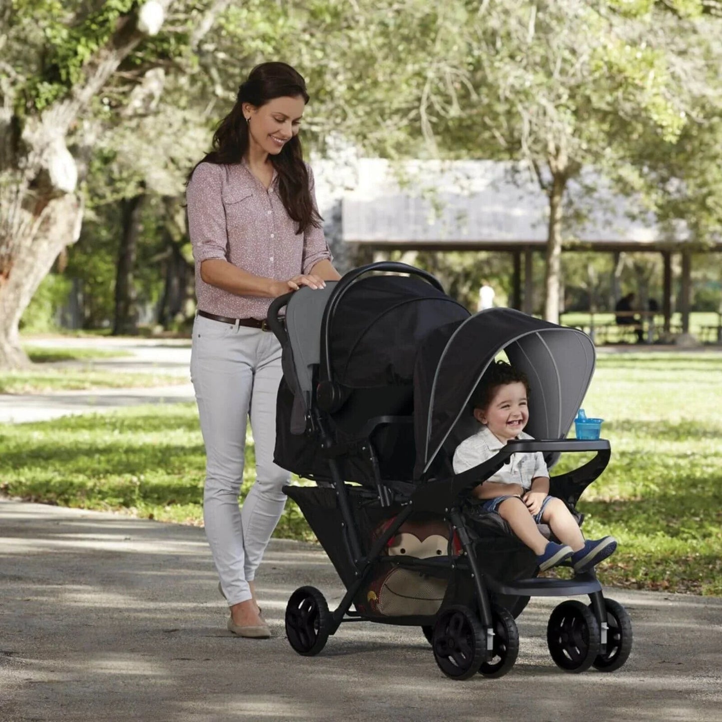 Graco Stadium Duo Tandem Stroller - Black/Grey - mezetto ebebek ebebek