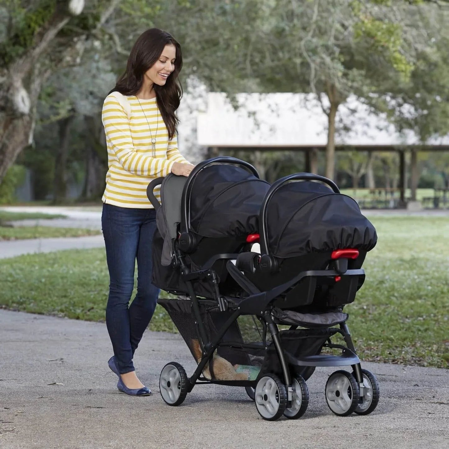 Graco Stadium Duo Tandem Stroller - Black/Grey - mezetto ebebek ebebek