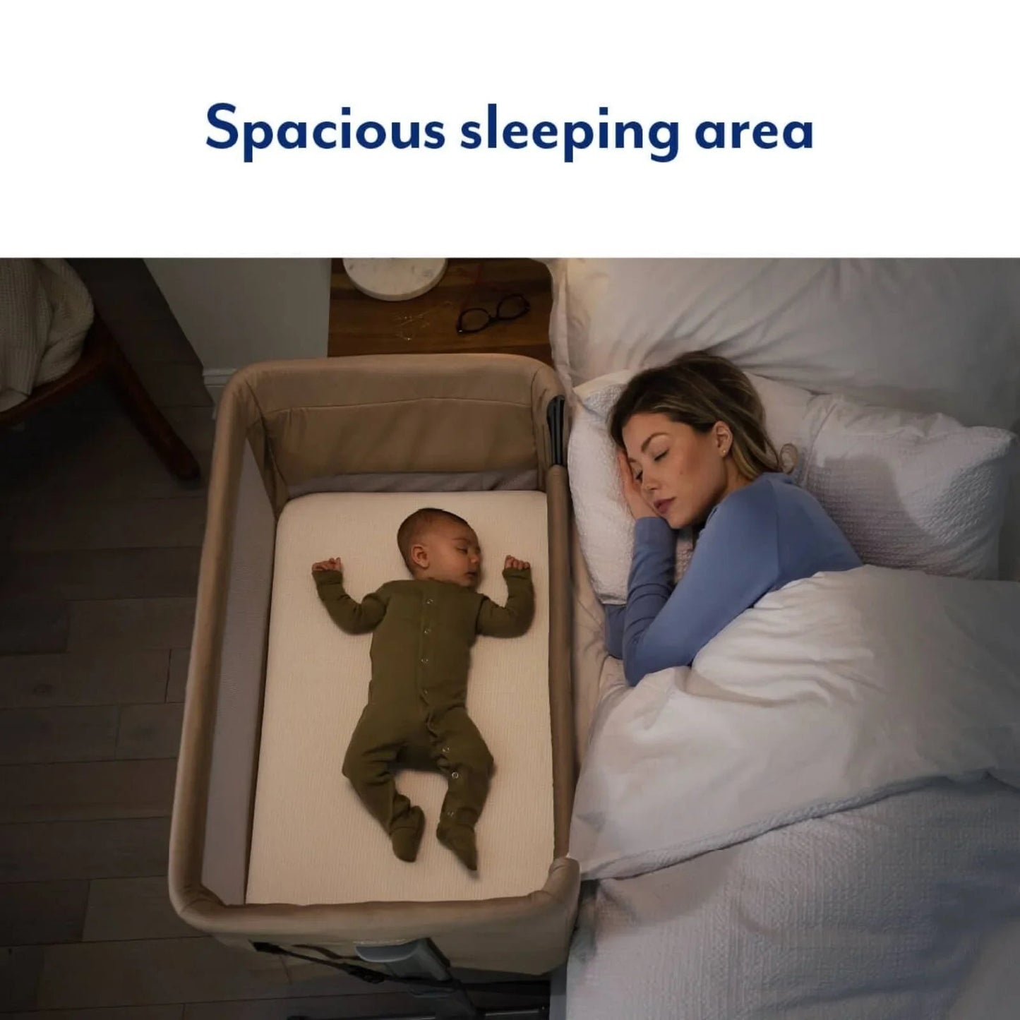 Graco Sweet2Sleep Bedside Crib - Oatmeal - mezetto ebebek ebebek