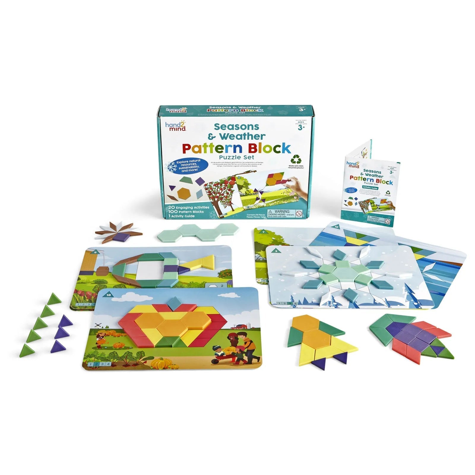 hand2Mind Seasons & Weather Pattern Block Puzzle Set - mezetto ebebek ebebek
