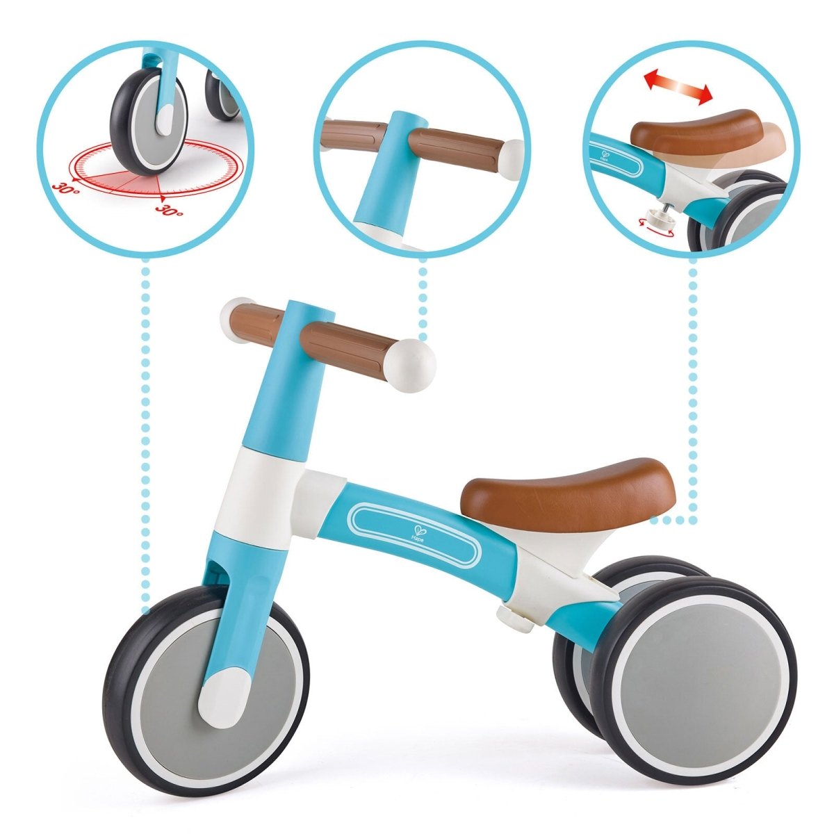 Hape First Ride Toddler Balance Bike, Blue - mezetto ebebek ebebek