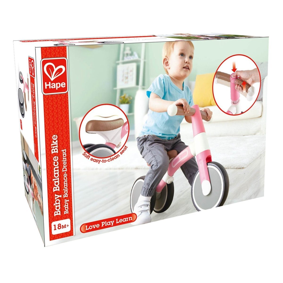 Hape First Ride Toddler Balance Bike, Pink - mezetto ebebek ebebek