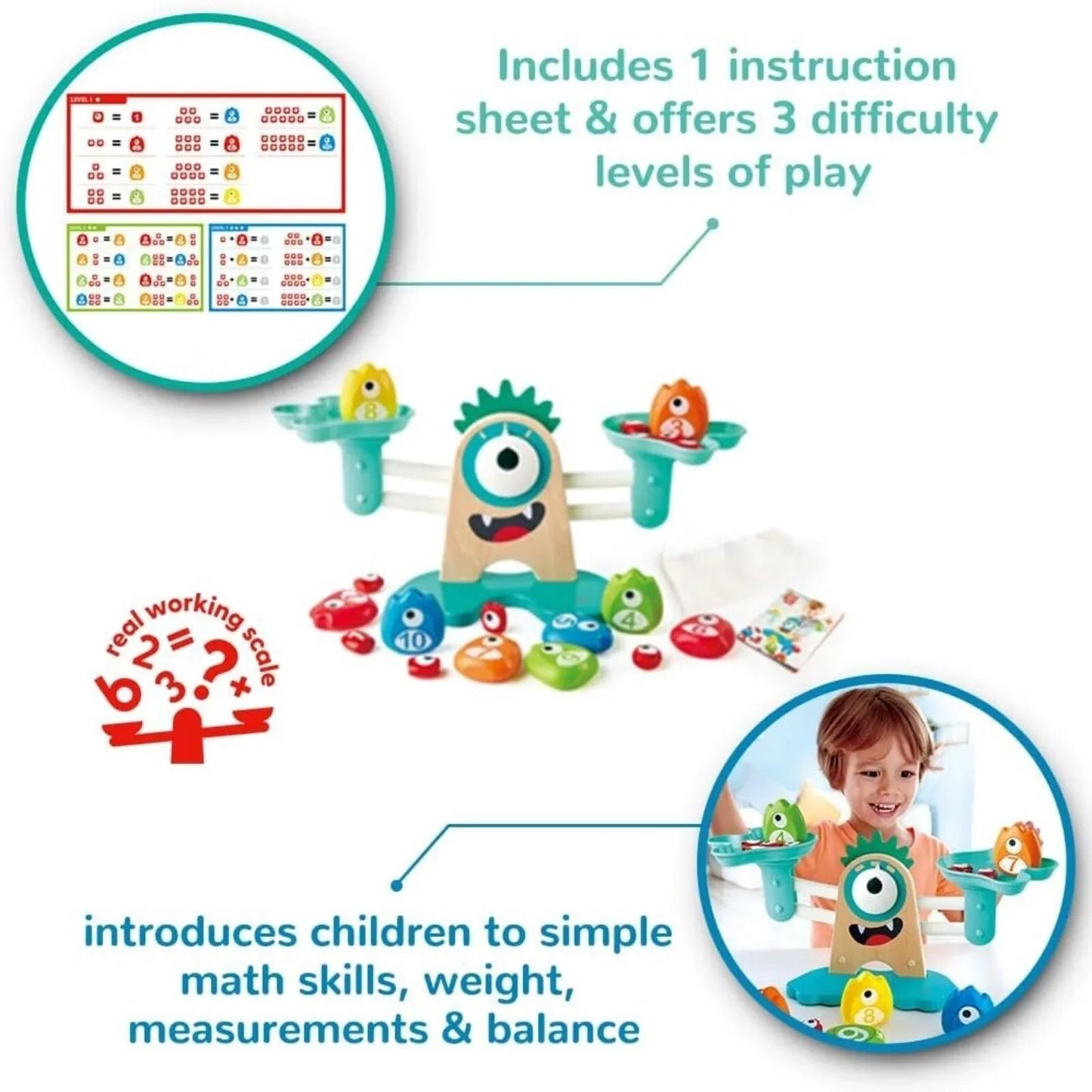 Hape Monster Math Scale - mezetto ebebek ebebek
