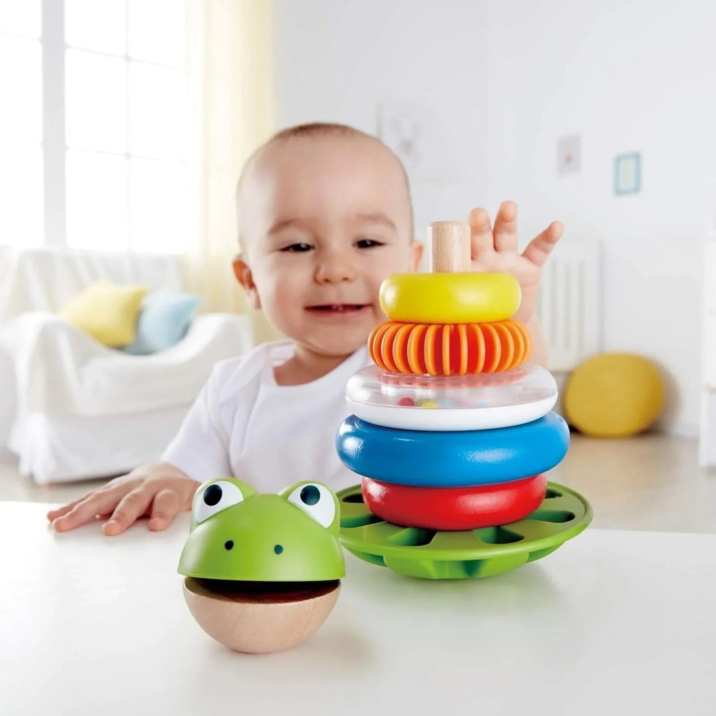 Hape Mr Frog Stacking Rings - mezetto ebebek ebebek