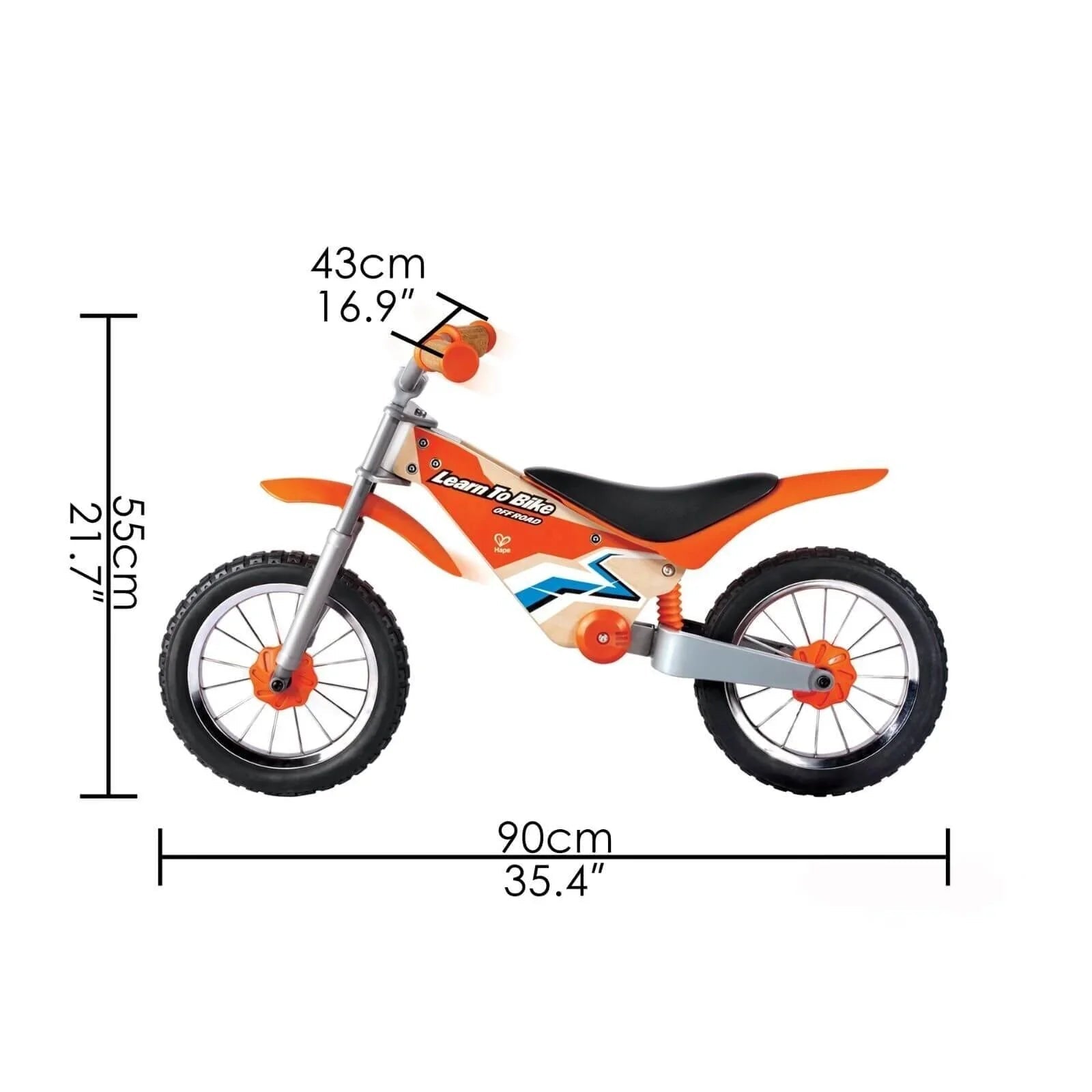 Hape Off Road Kids Balance Bike - Orange - mezetto ebebek ebebek