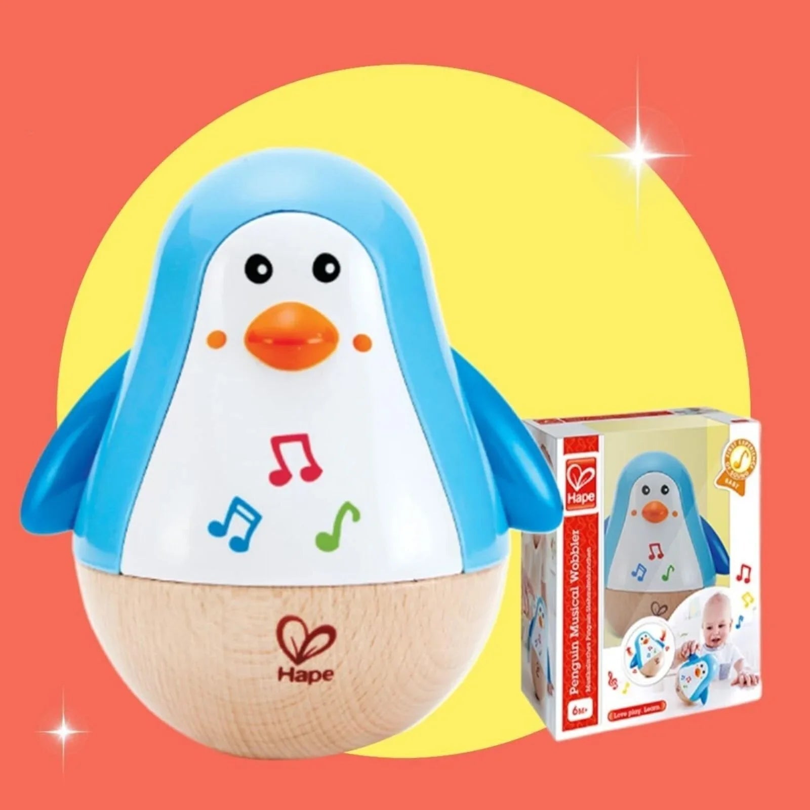 Hape Penguin Music Wobbler - mezetto ebebek ebebek