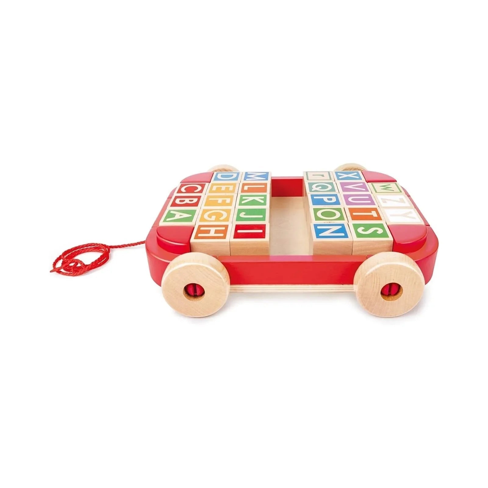 Hape Pull Along Cart with Stacking Blocks - mezetto ebebek ebebek