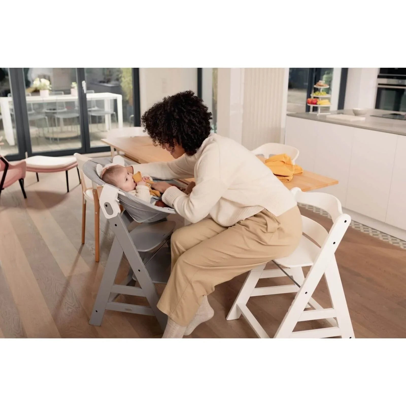 Hauck Alpha Bouncer 2 - in - 1 - Beige Bloom - mezetto ebebek ebebek