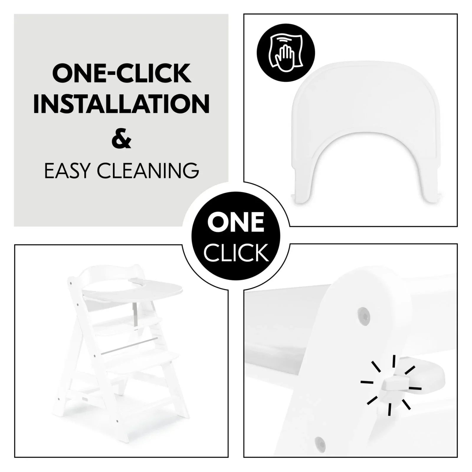 Hauck Alpha Click Tray - White - mezetto ebebek ebebek