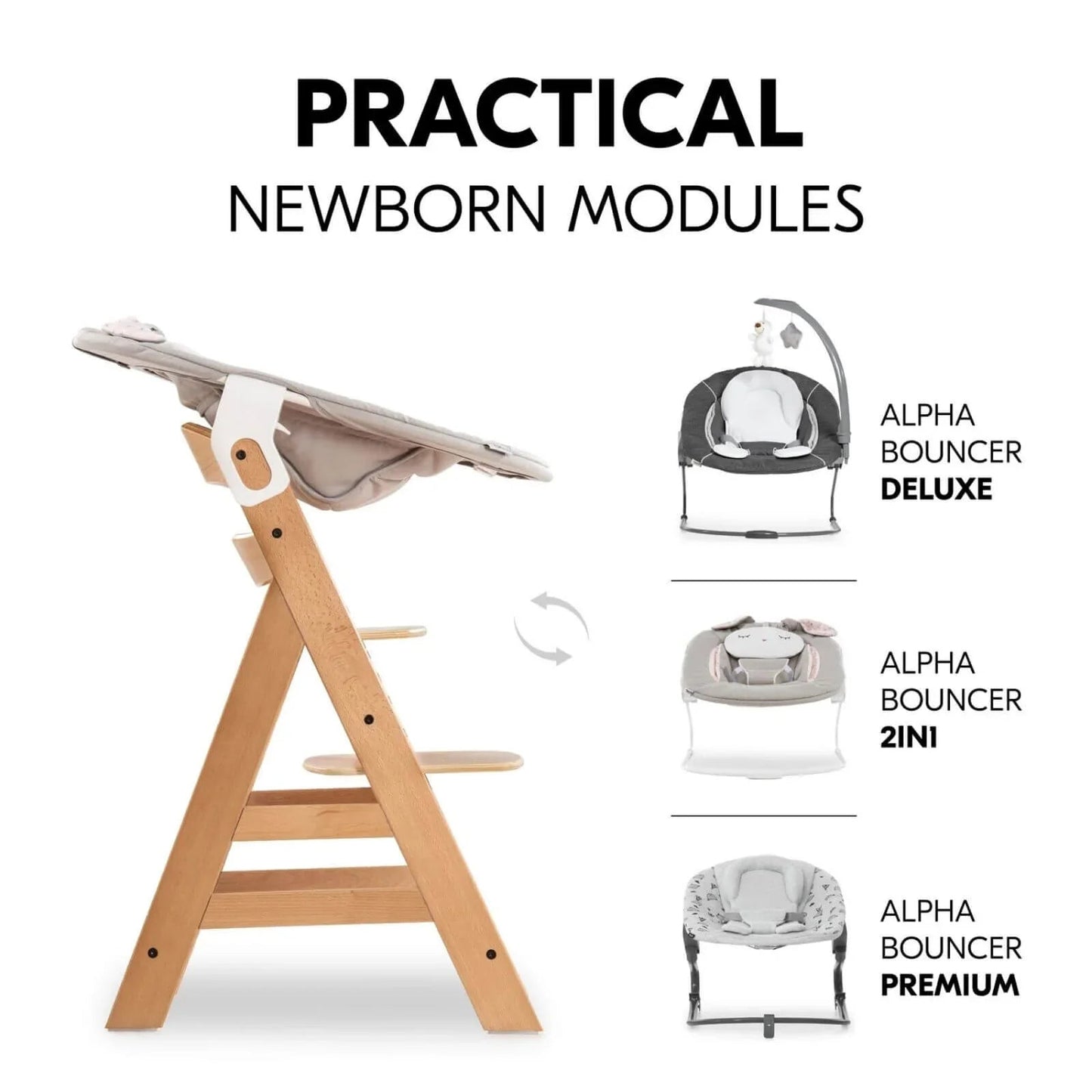 Hauck Alpha+ Wooden Highchair - Natural - mezetto ebebek ebebek