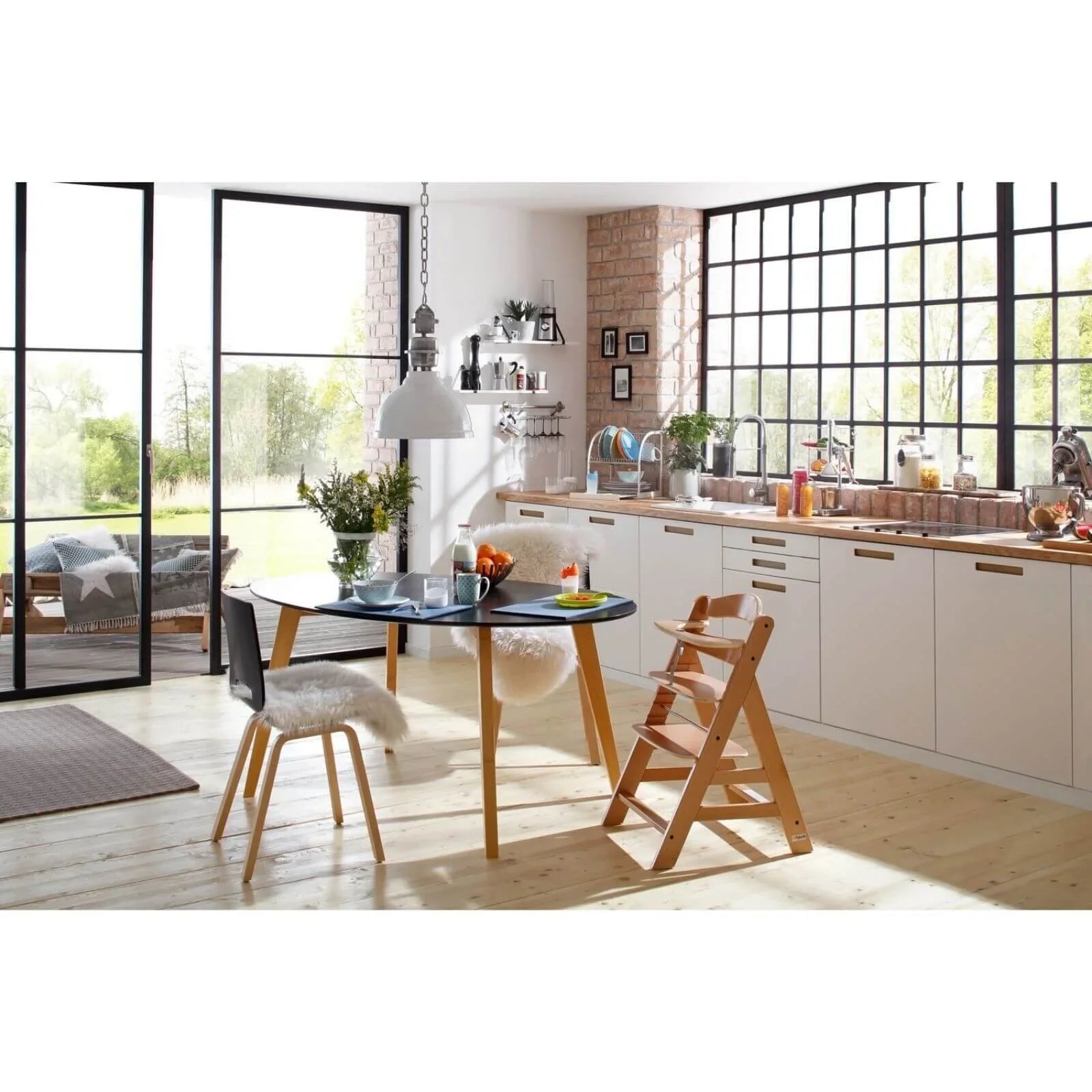 Hauck Alpha+ Wooden Highchair - Natural - mezetto ebebek ebebek